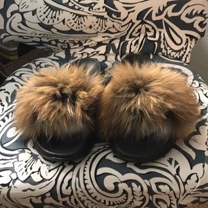 Fluffy Fur slide sandals